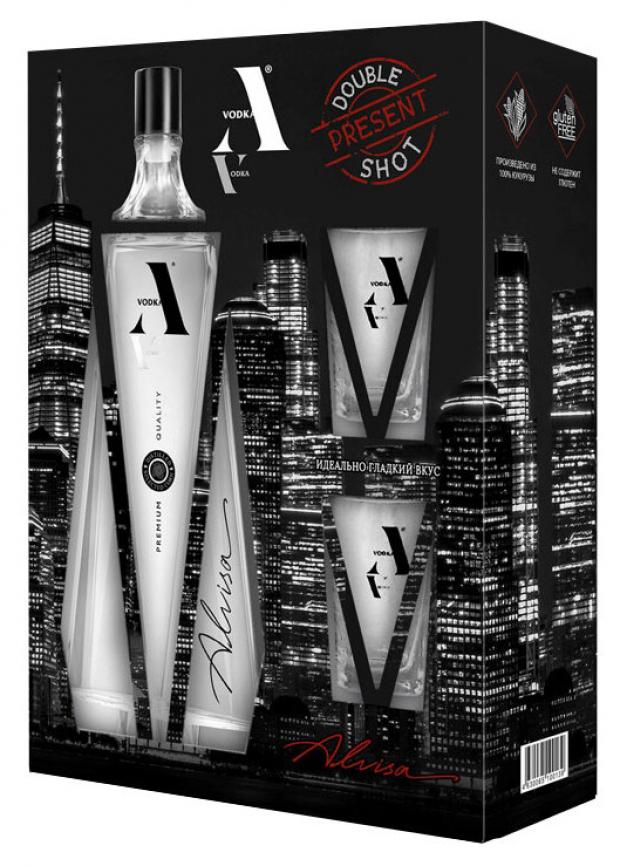 

Водка Vodka A Россия, 0,7 л + 2 стопки