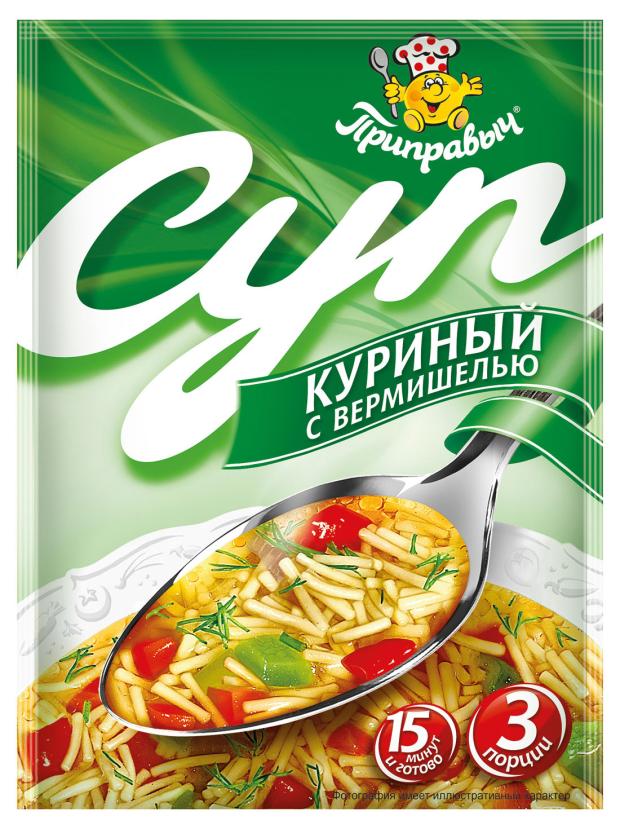 Суп Приправыч куриный с вермишелью быстрого приготовления, 60 г