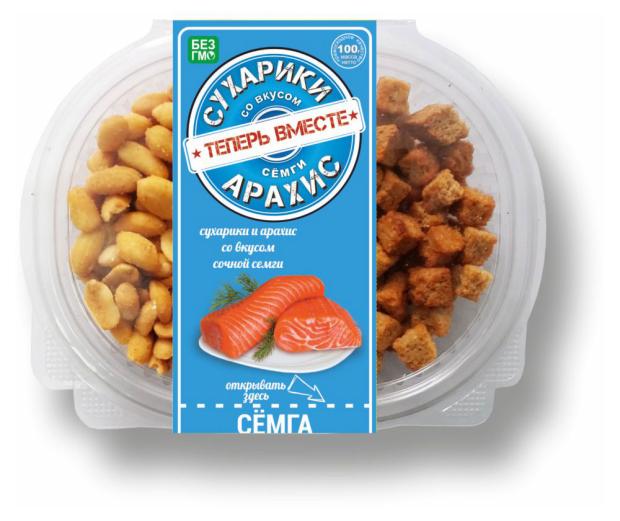 Арахис и сухарики Теперь Вместе со вкусом семги, 100 г