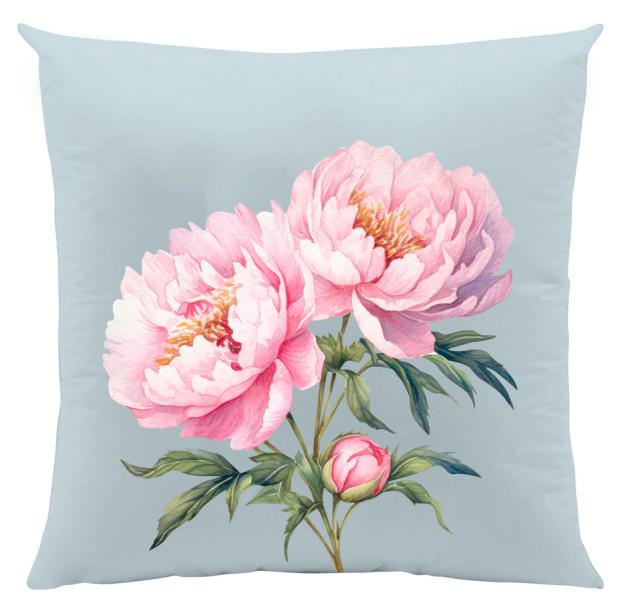 

Подушка декоративная NAT Пионы, 45х45 см