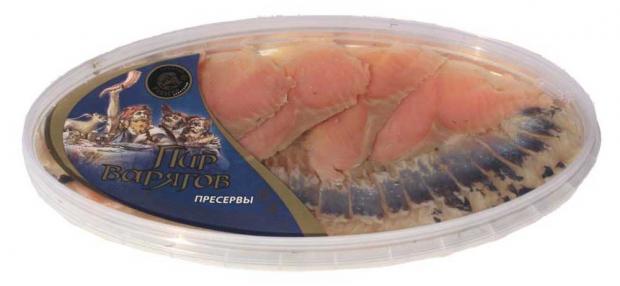 Ассорти рыбное филе-кусочки Золотая Fishka Пир варягов горбуша сельдь, 180 г