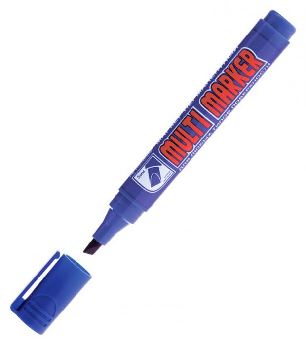 

Маркер перманентный Crown Multi Marker Chisel синий скошенный 5мм