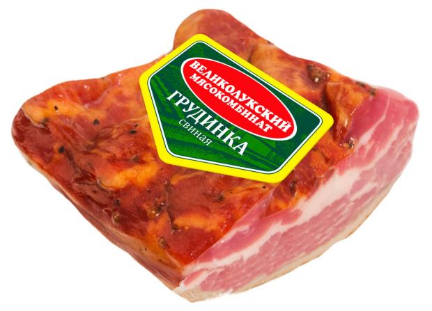 

Грудинка свиная сырокопченая «Великолукский мясокомбинат» категории Б, 300 г