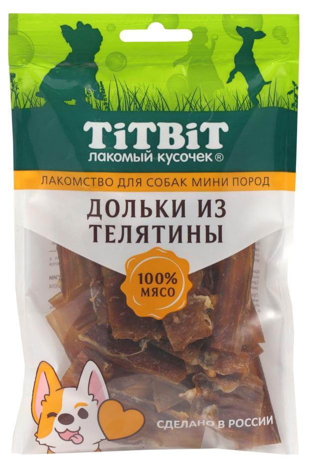 

Лакомство для собак TITBIT дольки из телятины, 70 г
