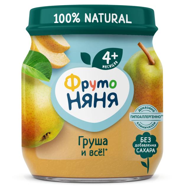 Пюре ФрутоНяня груша гипоаллергенное с 4 мес., 100 г