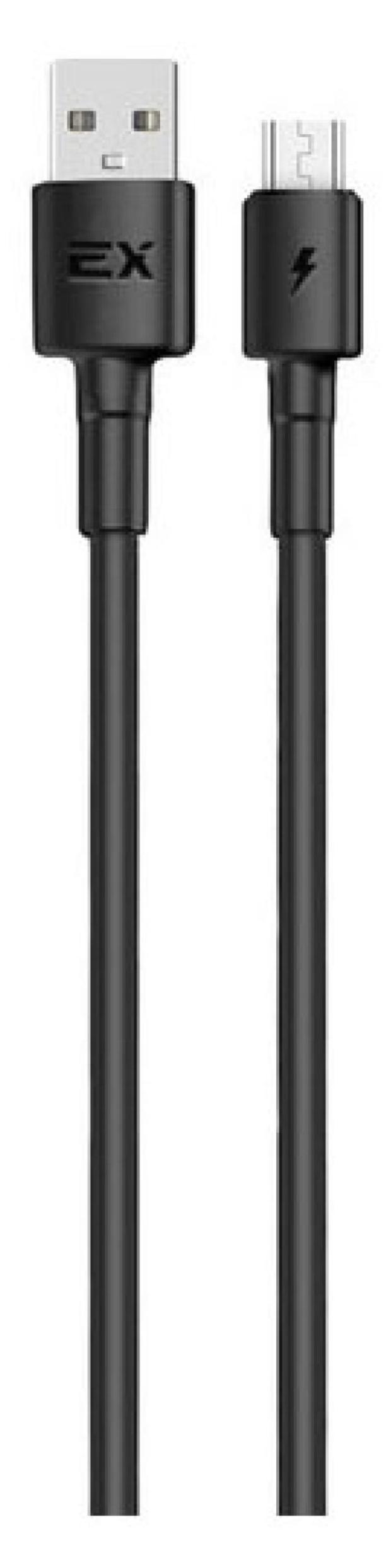 

USB кабель Exployd microUSB круглый цвет чёрный длина 1М 3A Flow
