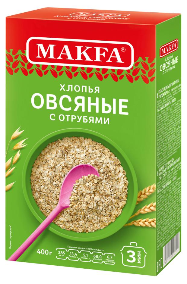 Хлопья овсяные Makfa с отрубями, 400 г