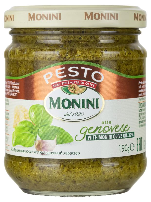 соус pesto monini с базиликом и чесноком 190 г Соус для пасты Monini Песто, 190 г