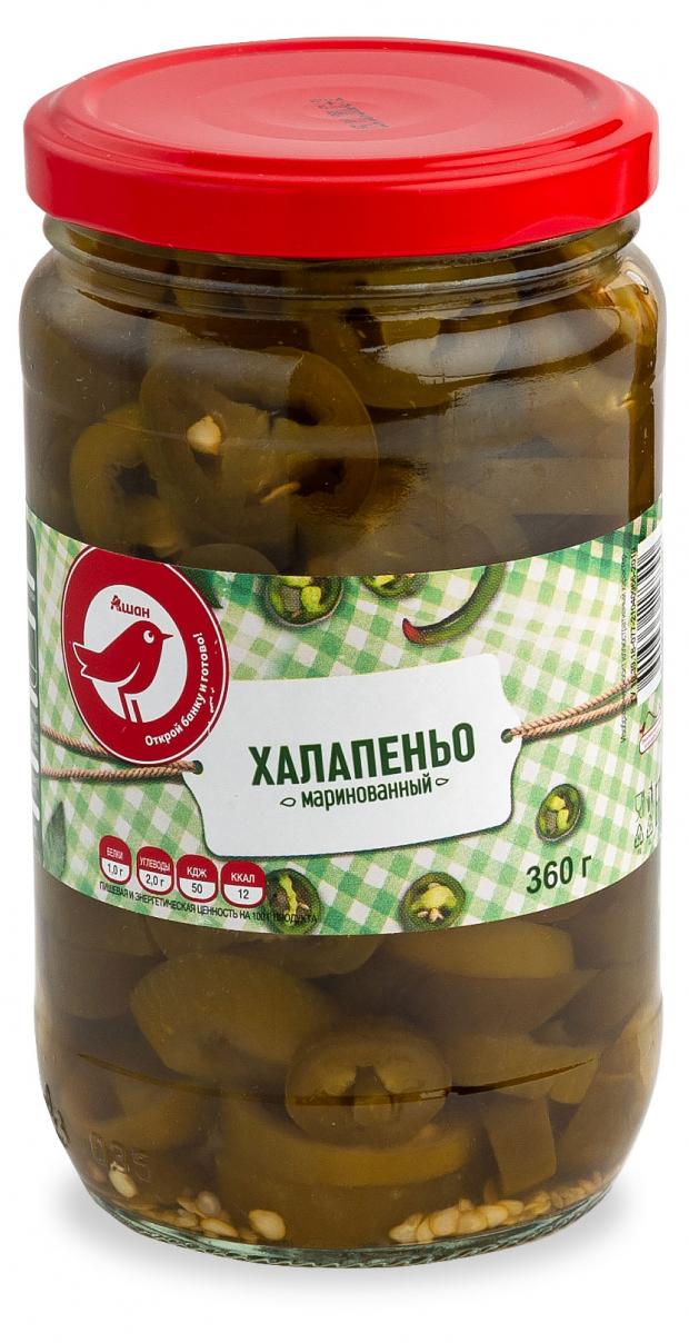 

Перец халапеньо АШАН маринованные, 360 г