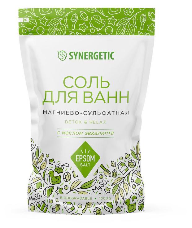 

Соль для ванн Synergetic магниево-сульфатная с маслом эвкалипта, 1 кг