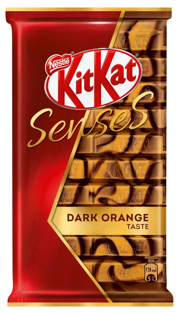 

Шоколад KitKat Senses Dark Orange молочный и тёмный с вафлей, 112 г