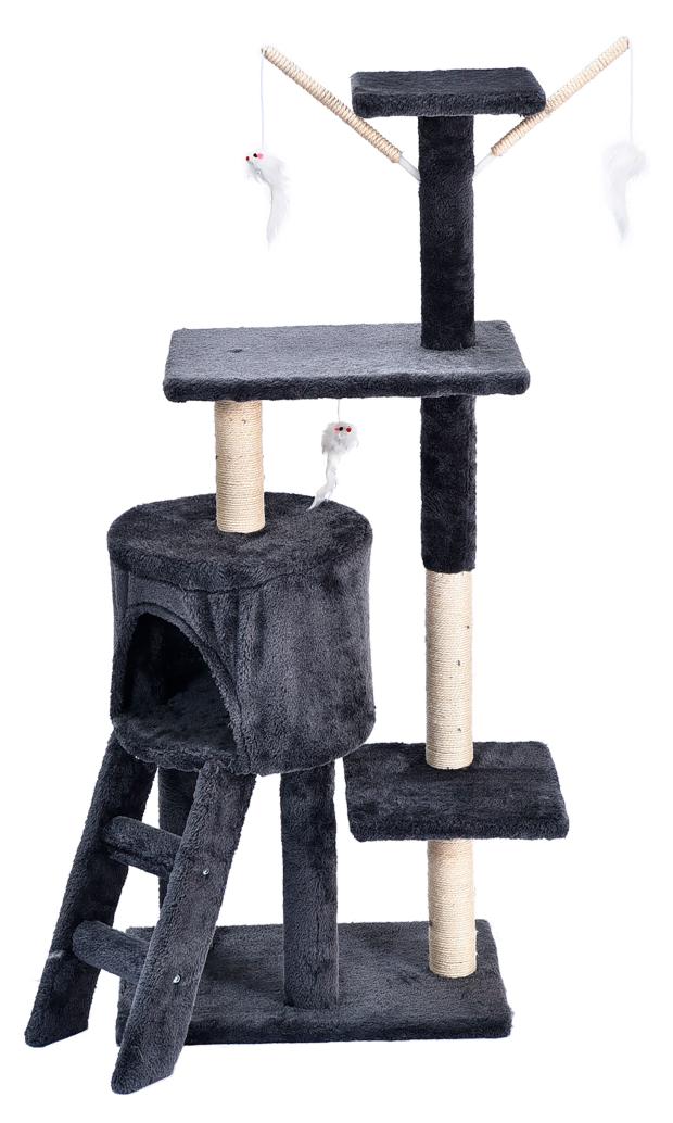

Комплекс игровой для кошек серый 4 уровня, 110 см