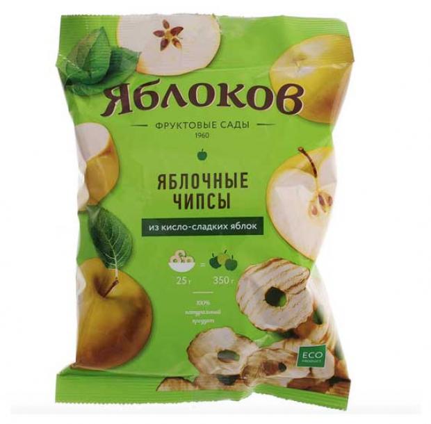 

Чипсы яблочные Яблоков из кисло-сладких яблок, 25 г