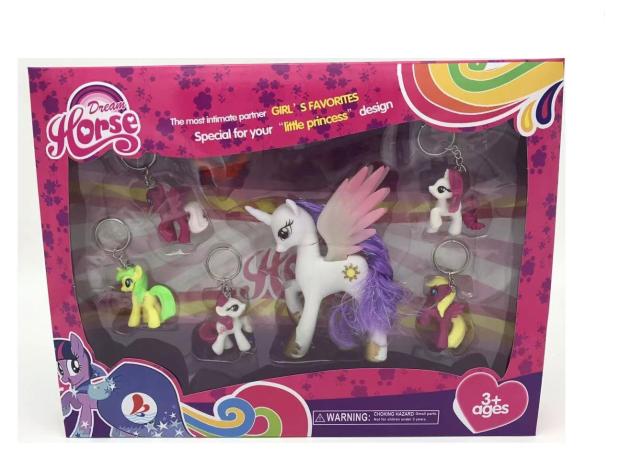 

Игровой набор Единорог и брелоки-лошадки, 7 предметов