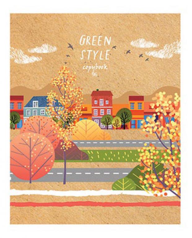 Тетрадь BG GreenStyle А5 в клетку, 96 л
