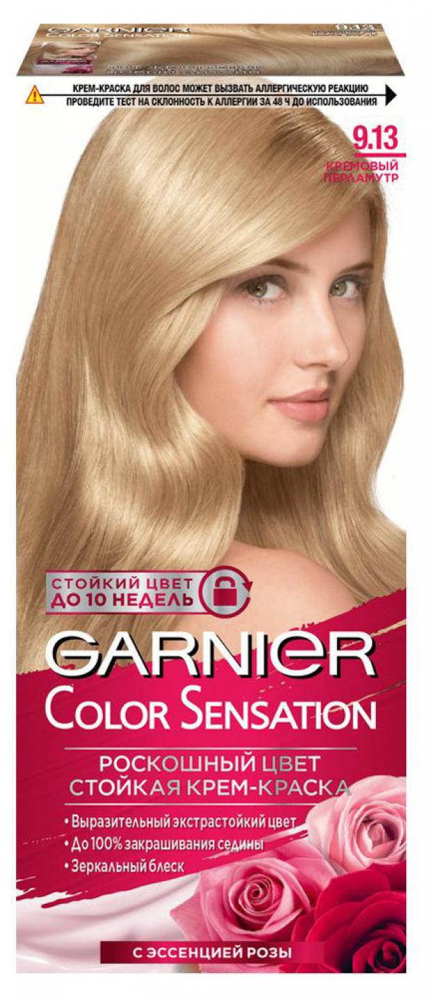 фото Крем-краска для волос garnier color sensation кремовый перламутр тон 9.13, 112 мл