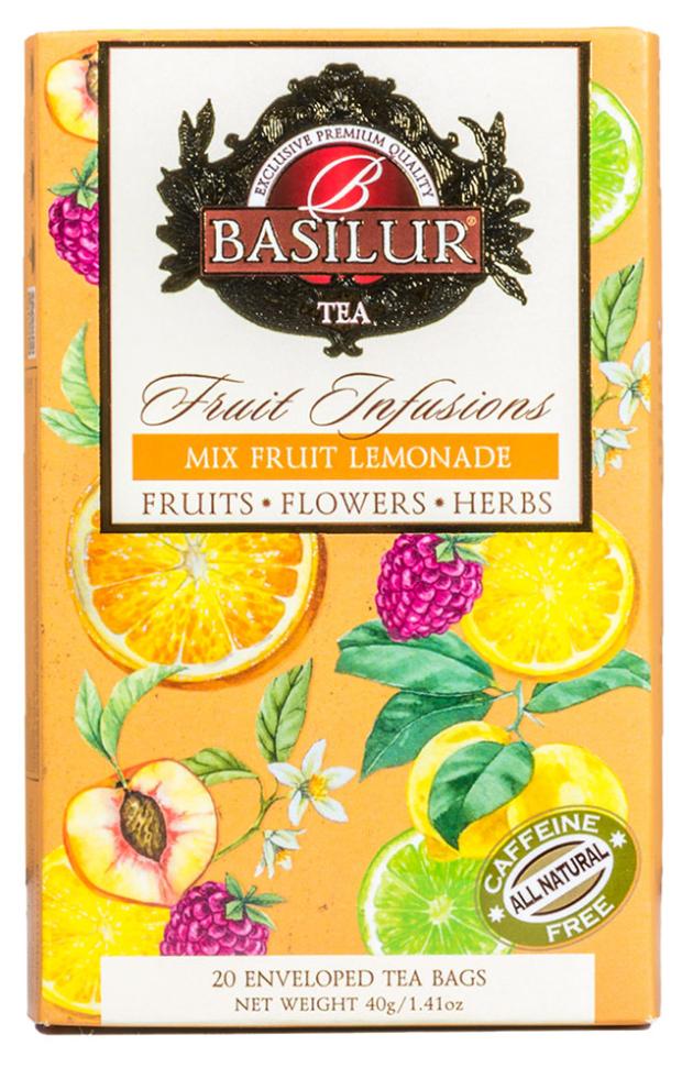 Чайный напиток Basilur Фруктовое вдохновение Mix Fruit, 20 пакетиков чайный напиток thee van oordt organic well being multi vitamin herbal tea 20 пакетиков