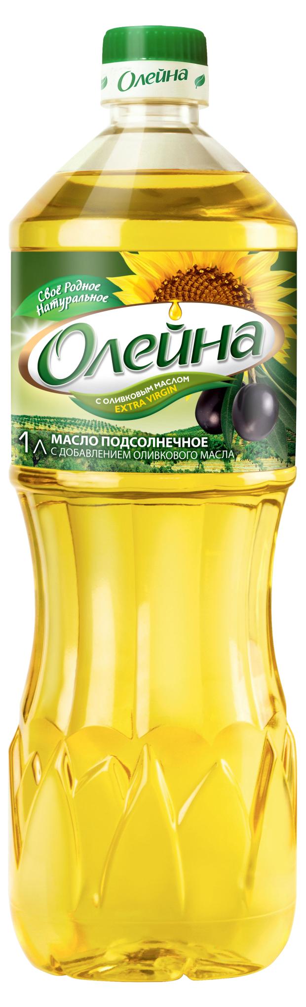 Масло подсолнечное Олейна с добавлением оливкового масла, 1 л