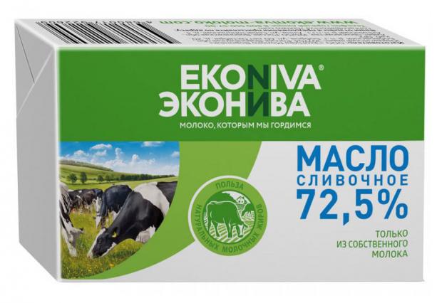 Масло сливочное ЭкоНива Крестьянское 72,5% БЗМЖ, 180 г