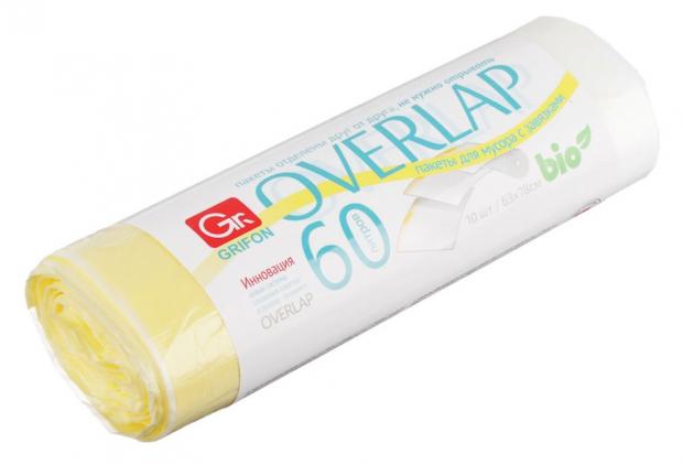 

Мешки для мусора Grifon Био Overlap с завязками 60 л, 10 шт