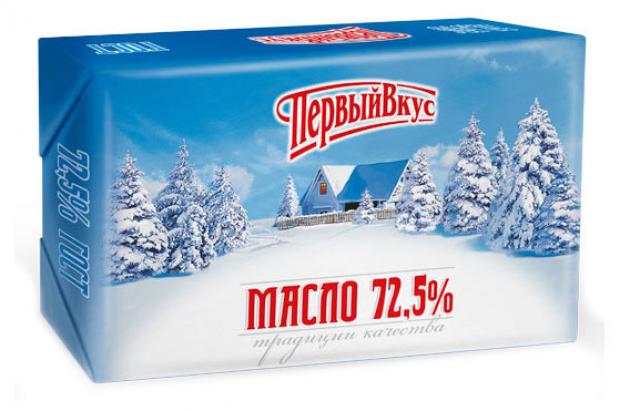 Масло сливочное Первый Вкус Крестьянское 72,5%, 180 г