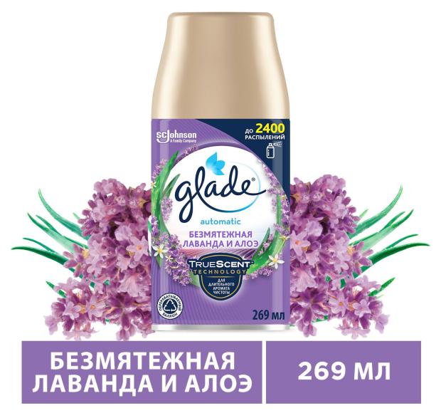 Освежитель воздуха Glade Automatic Безмятежная Лаванда и Алоэ сменный баллон, 269 мл