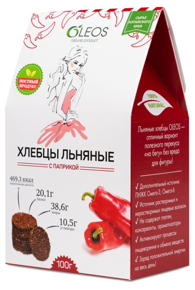 

Хлебцы льняные OLEOS с паприкой, 100 г