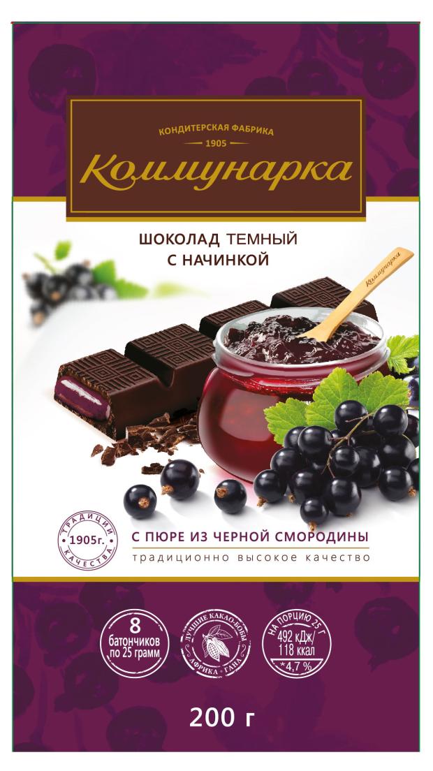 

Шоколад Коммунарка темный с начинкой с пюре из черной смородины, 200 г