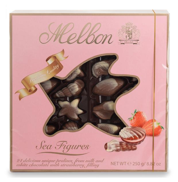 Конфеты шоколадные Melbon с клубничным пралине, 250 г