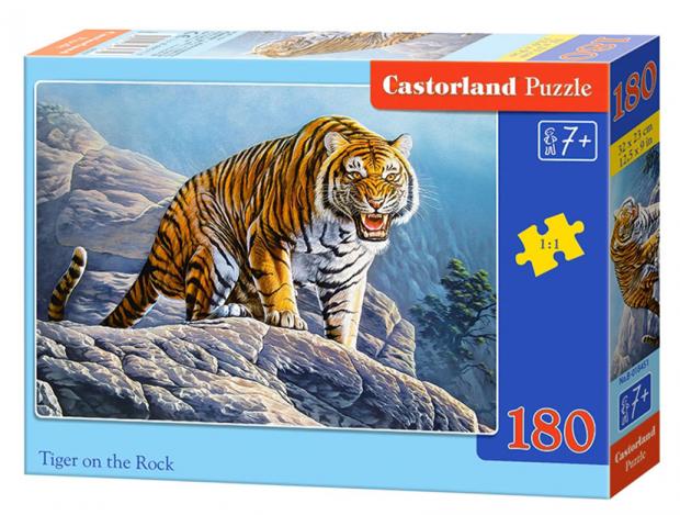 Пазл Castorland Тигр на скале, 180 деталей пазл castorland белый тигр 180эл в 018192