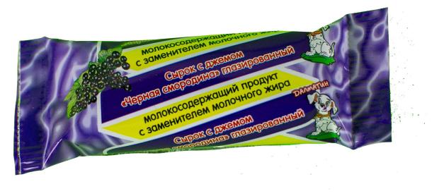 Сырок творожный Далматин глазированный с джемом из черной смородины ЗМЖ, 45 г