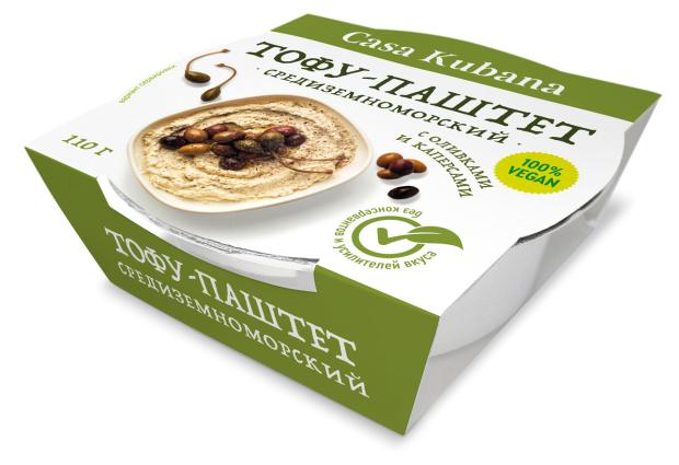 Тофу-паштет Casa Kubana Средиземноморский с оливками и каперсами, 110 г
