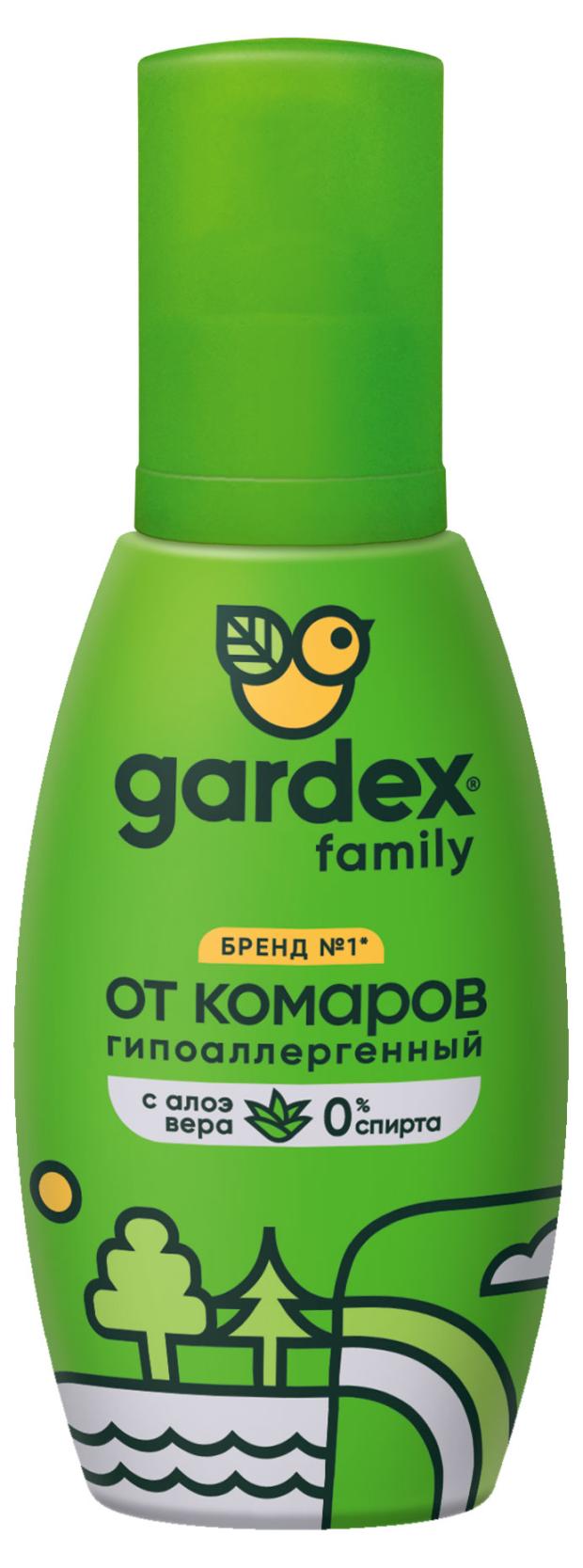 Спрей от комаров Gardex Family с алоэ вера на водной основе, 100 мл
