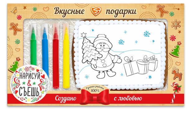 

Пряник Пекарня Sofi Набор Открытка с фломастерами, 140 г