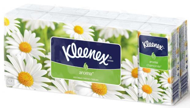 Платочки бумажные Kleenex Ромашка, 10х10 шт