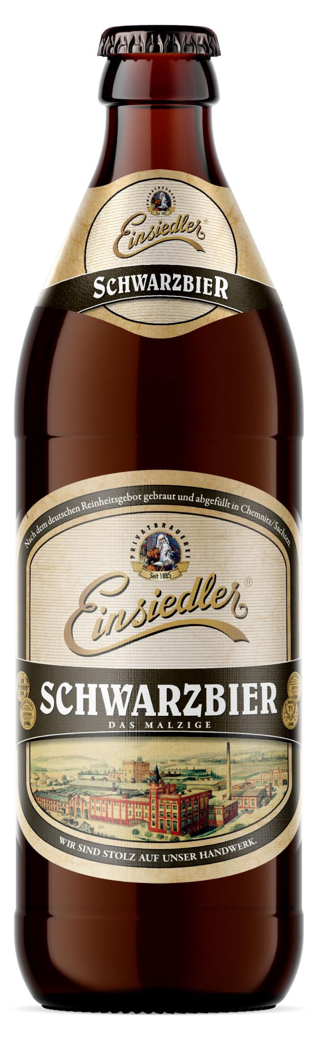 Пиво Einsiedler Schwarzbier темное 5%, 500 мл
