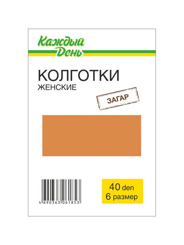 колготки классические золотая грация браво 12 цвет загар размер 6 Колготки Каждый день 40 загар, размер 6