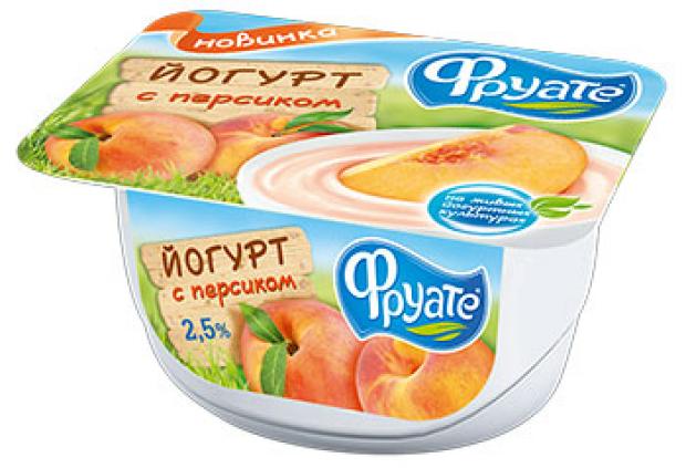 Йогурт Фруате с персиком 2,5%, 125 г