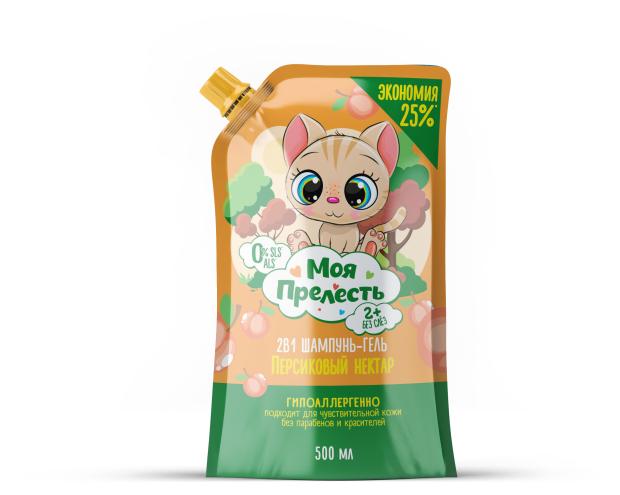 Шампунь-гель 2в1 для детей Моя Прелесть Мечтательный персик, 500 мл
