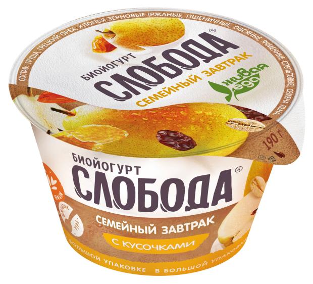 

Биойогурт Слобода с грушей злаками и семенами льна 5% БЗМЖ, 190 г