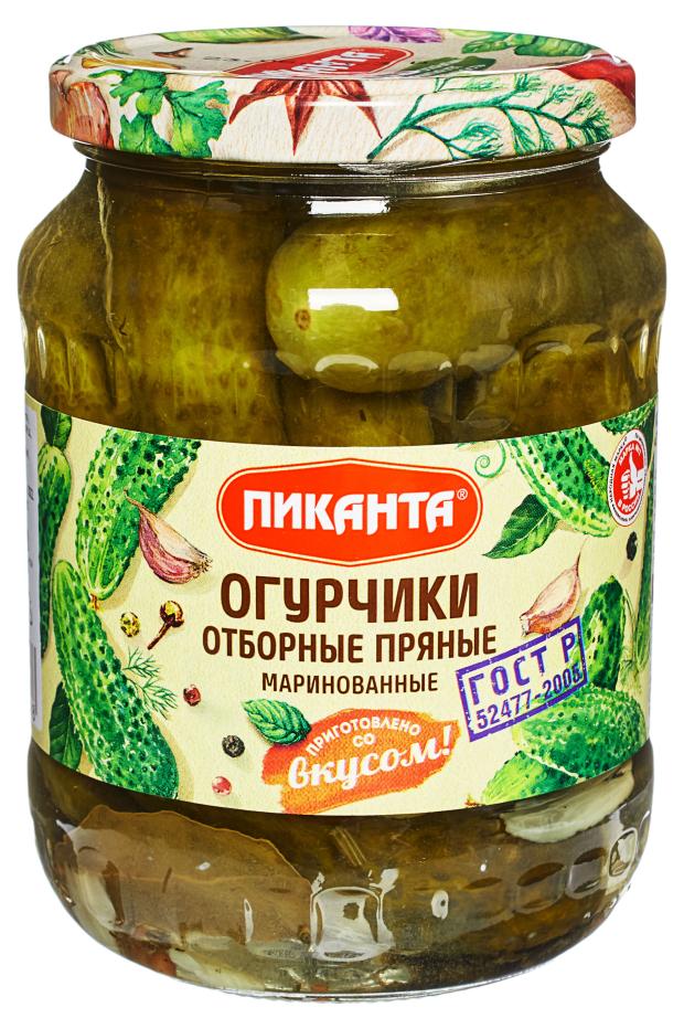 

Огурчики Пиканта отборные пряные маринованные, 690 г