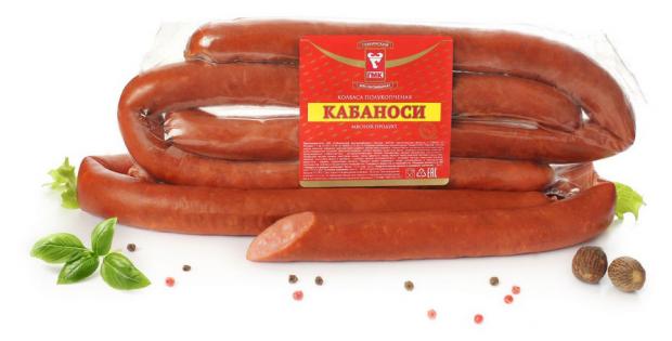 Колбаски полукопченыеГубкинский мясокомбинат Кабаноси (0,8-1 кг), 1 упаковка ~ 1 кг