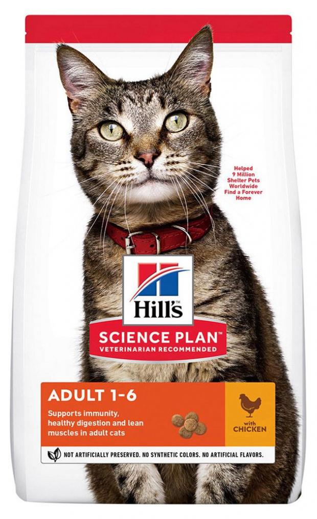 Сухой корм для кошек Hill's Science Plan Optimal Care курица, 1,5 кг