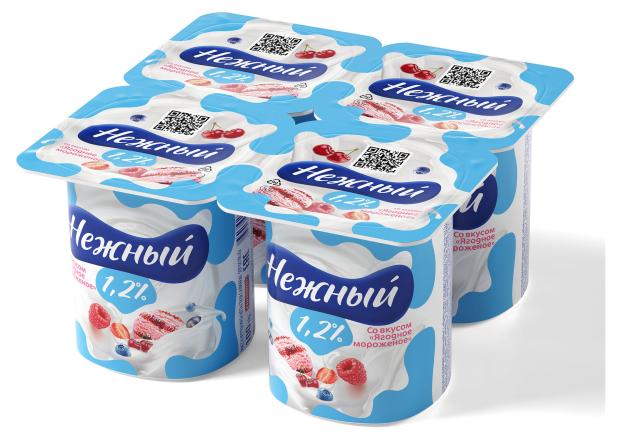 Йогуртный продукт Campina Нежный со вкусом ягодное мороженое 1,2% БЗМЖ, 100 г