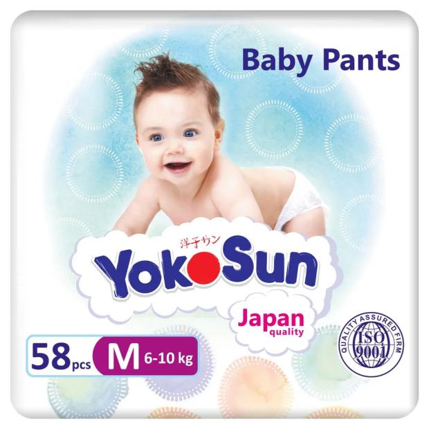 Подгузники-трусики YokoSun M 6-10 кг, 58 шт подгузники yokosun до 6 кг 26 шт