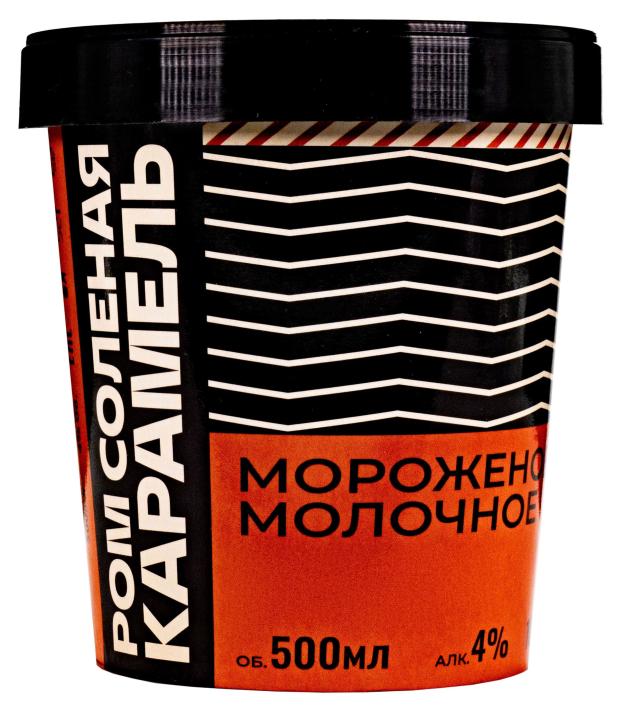 

Мороженое молочное Alcreme со вкусом соленой карамели и рома БЗМЖ, 400 г