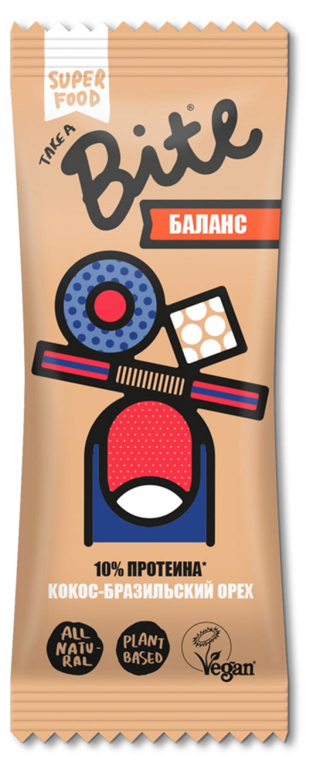 Батончик Take a Bite Баланс Кокос-Бразильский орех 45 г 87₽