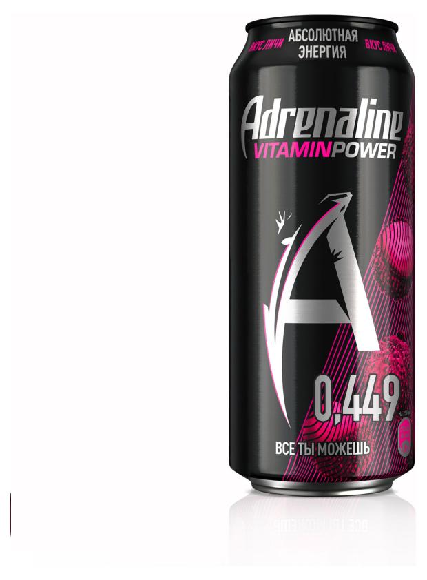 Энергетический напиток Adrenaline Rush, 0,449 л напиток энергетический adrenaline rush silver energy zero sugar 449 мл