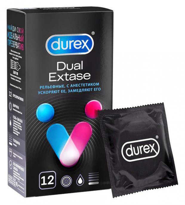 Презервативы Dual Extase Durex, 12 шт