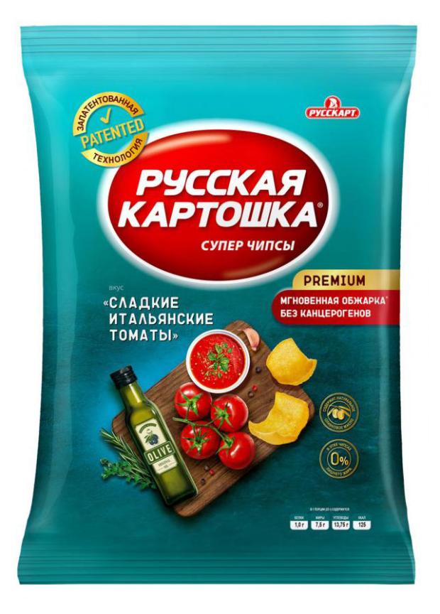 Чипсы картофельные Русская Картошка Сладкие итальянские томаты, 140 г